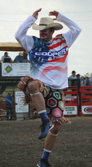 Flint Rasmussen in his best fan's crocheted Shorts - Photo Credit: Brian Saxberg